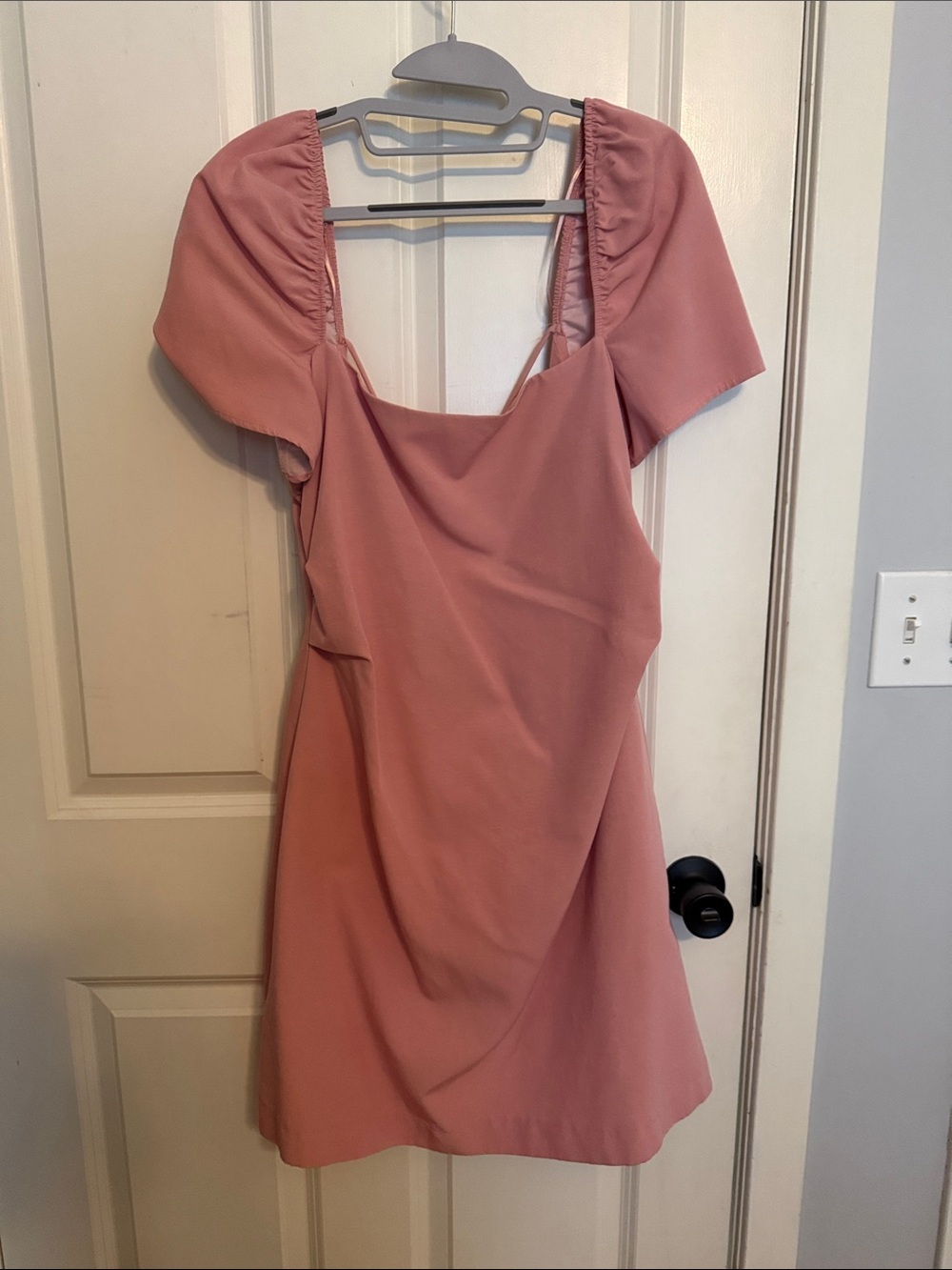 Zara Dusty Rose Square-Neck Mini Dress